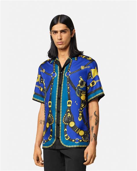 versace half sleeve shirt|versace silk shirt price.